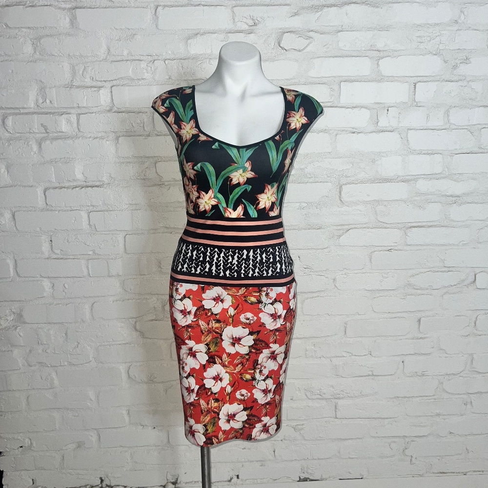 Clover Canyon Fitted Floral scuba dress